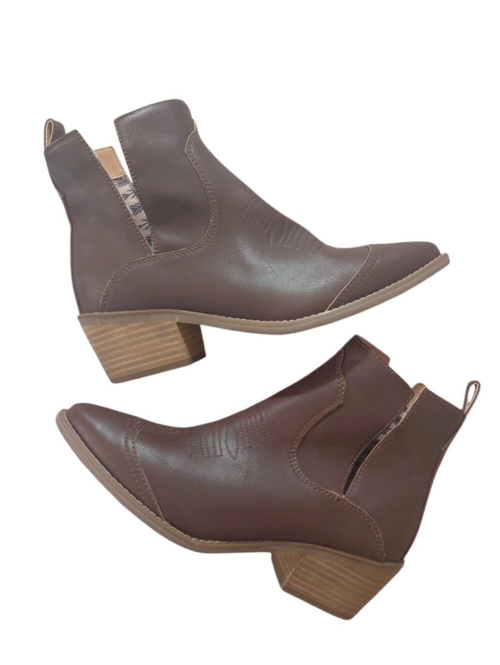 NEW Code West Women's Brown Western Ankle Boots Size 6.5 Cowgirl Booties